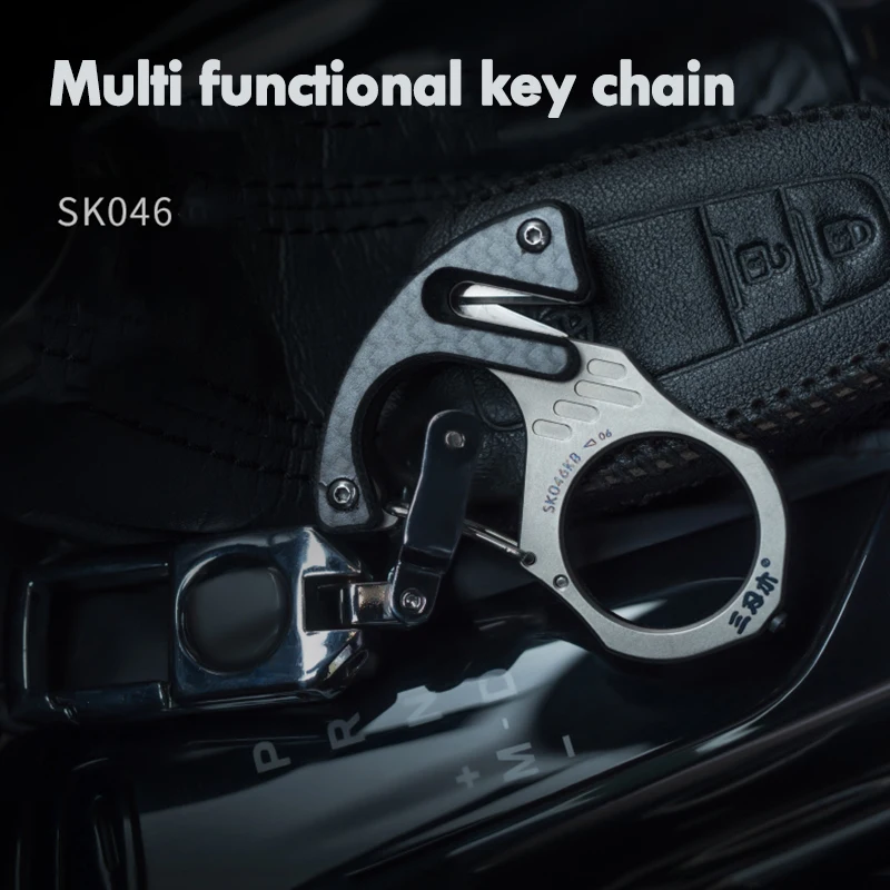 

Sanrenmu SK045 TC4 multi tools multifunctional key chain ring buckle outdoor camping survival Keychain rescue glass breaker tool