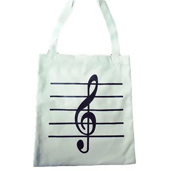 

Musical Note Printed Women Fashion Cute Tote Female Daily Use Female Shopping Bag Ladies Single Shoulder Casual Simple Handbag
