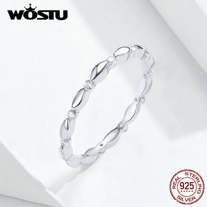 WOSTU 925 пробы Серебряное модное обручальное кольцо циркон палец для женщин любовника Роскошные Кольца из серебра 925 пробы, ювелирные изделия CQR563