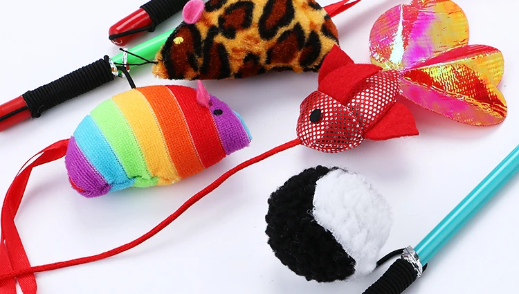 Pet Tease кошачья палочка игрушка мультфильм мячик-мышь форма рыбы котенок крытый или дверь Интерактивная тренировка смешная игра игрушка продукция для домашних животных