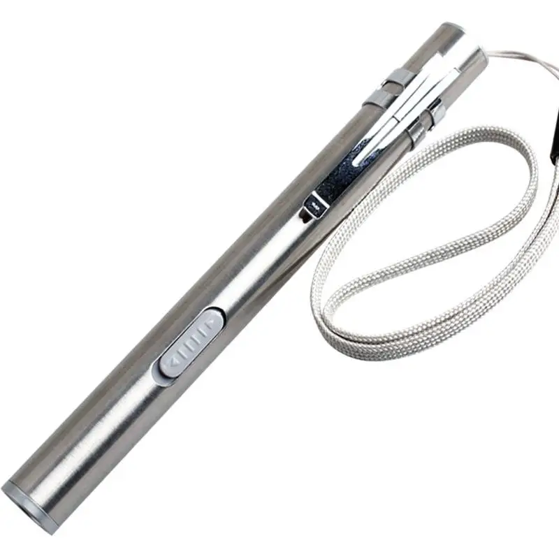 

SOLLED Stainless Steel Highlight Pen Shape USB Charging Mini LED Lithium Battery Flashlight