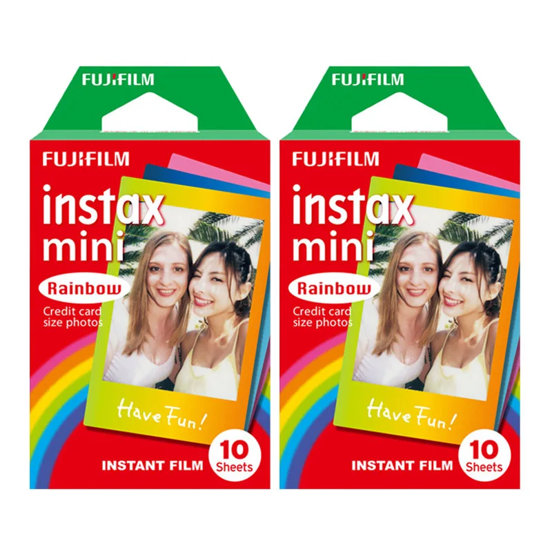 Fujifilm Instax Mini 8 Mini 9 пленка, двойной пакет FUJI мгновенные фотобумаги для мини 9 8 7s 70 90 25 камера SP1 SP2 Liplay принтер - Цвет: 20 Sheets Rainbow