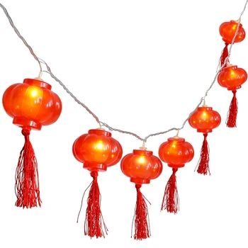 

Traditional Red Lantern USB LED Light String Christmas Battery Operated Party Supplies Chinese New Year Decoration