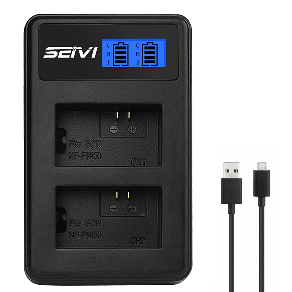 Np-Fw50 Fw50 Caricabatterie A Doppio Canale Per Sony A7Ii A6000 A7Rii A6300 A5100 A7S A7 A7R A7Sii A5000 A6000 Nex-3 Batteria