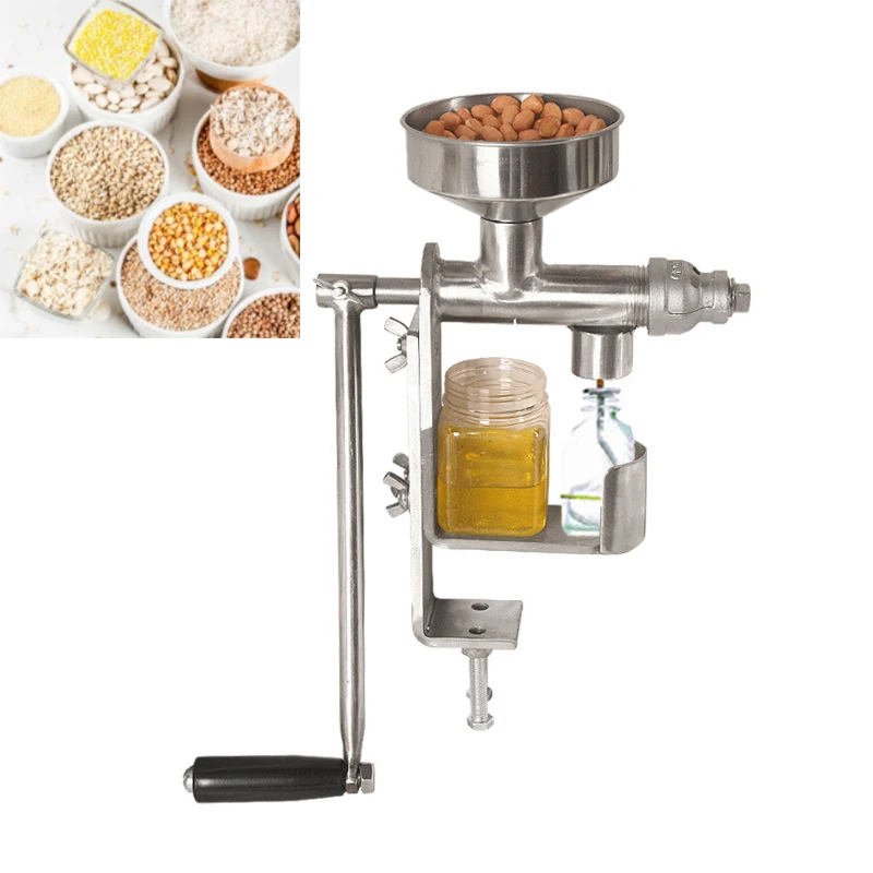 Hand Press Oil Press Machine Manual Oil Press Machine Peanut Nuts Seeds Oil Press Expeller Household Cold Oil Extractor chess nuts the manual of chess combinations шахматные орешки учебник шахматных комбинаций