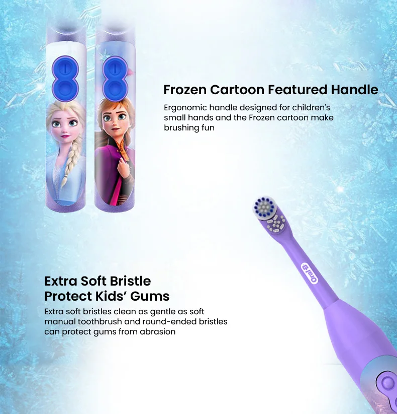 Oral B Children Electric Toothbrush Waterproof Battery Powered Brushes for for Kids Gum Care Soft Bristle Oral Health Aged 3+