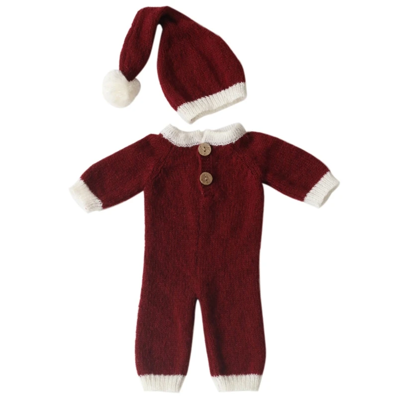 

Baby Infants Hat Romper Jumpsuit Set Christmas Theme Newborn Photography Props