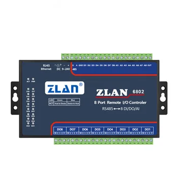 

ZLAN6802 12/24V RS485 Ethernet Wifi 8 Channel DI/AI/DO Modbus I/O Module RTU P2P