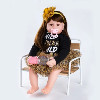 

Reborn baby doll 60CM Realistic Full Body silicone doll Baby Doll Toy Reborn Baby Doll Toy Lifelike Free Magnet Pacifier&Bottle