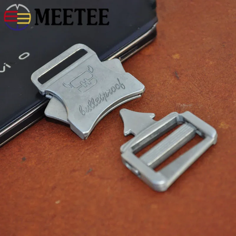 Meetee 2шт ID25mm Ретро Серебряный выпуск металлические пряжки рюкзак для активного отдыха сумки ремни Регулировка лямки аксессуары для оборудования