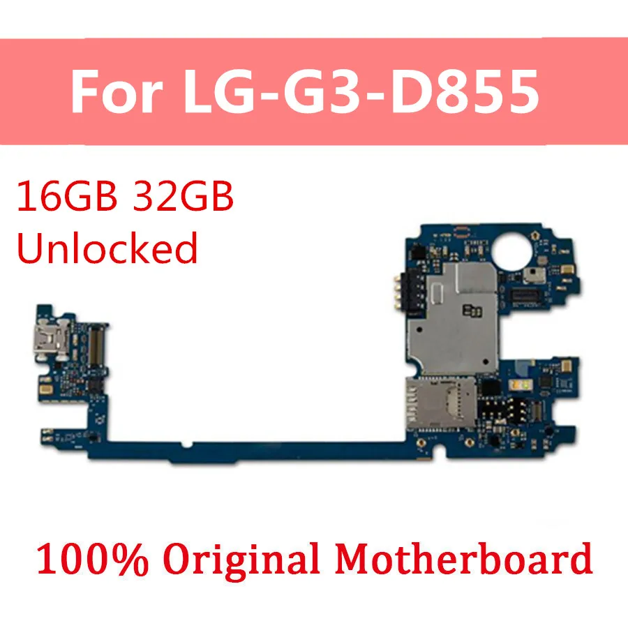 16 ГБ 32 ГБ разблокирована для LG G3 D855 материнская плата оригинальная разблокированная материнская плата с логической платой системы с полным чипом
