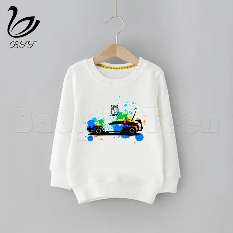 DMC Delorean/худи для маленьких девочек с героями мультфильмов «снова в будущее»; Детский свитер; повседневные толстовки; осенне-зимняя одежда с капюшоном