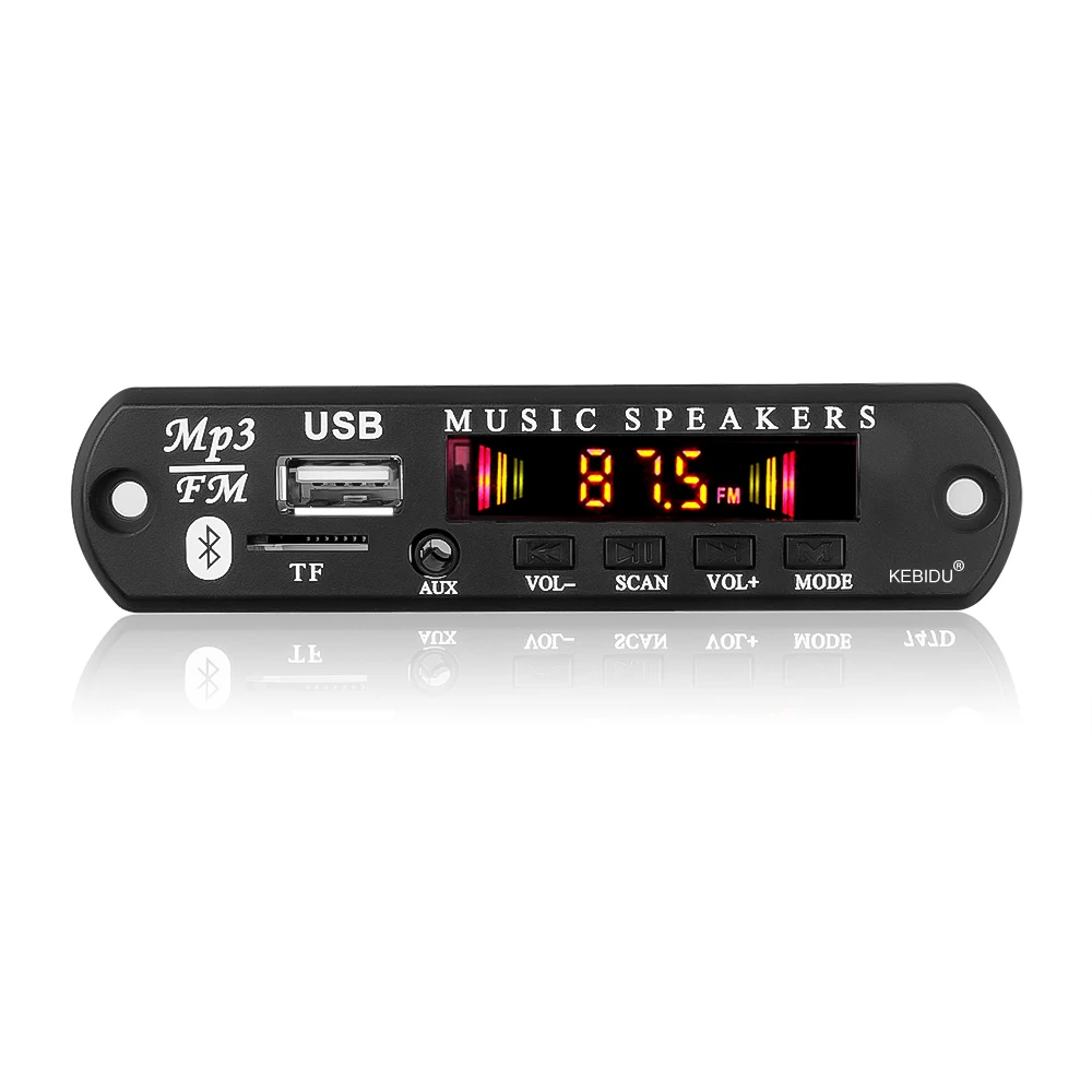 Wireless Bluetooth 5.0 MP3 WMA Decoder Board 5V 12V Car Audio USB TF FM Radio Module Color Screen MP3 Player With Remote Control