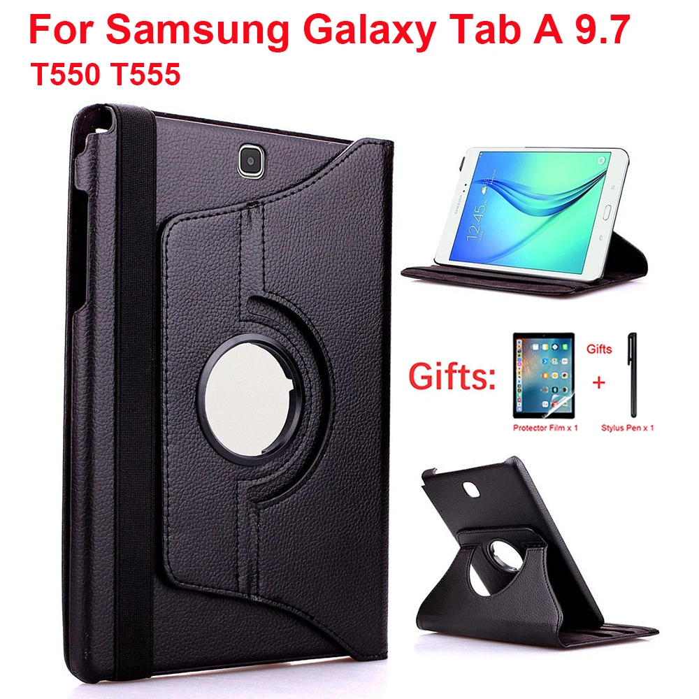 Вращающийся на 360 градусов чехол для Samsung Galaxy Tab A 9 7 2015 Tablet SM-T550 T555 ''кожаный с