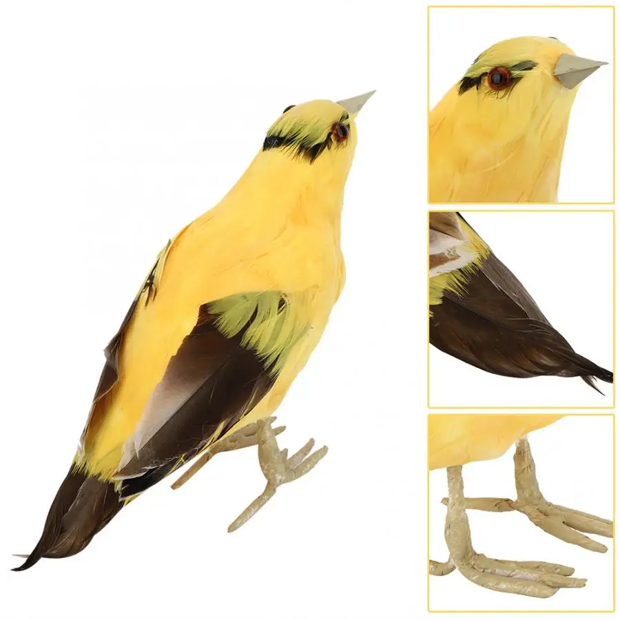 Garden Artificial Feathered Animal Ornament Simulation Oriole Bird Model Art Outdoor Decor Molds for Statues | Дом и сад