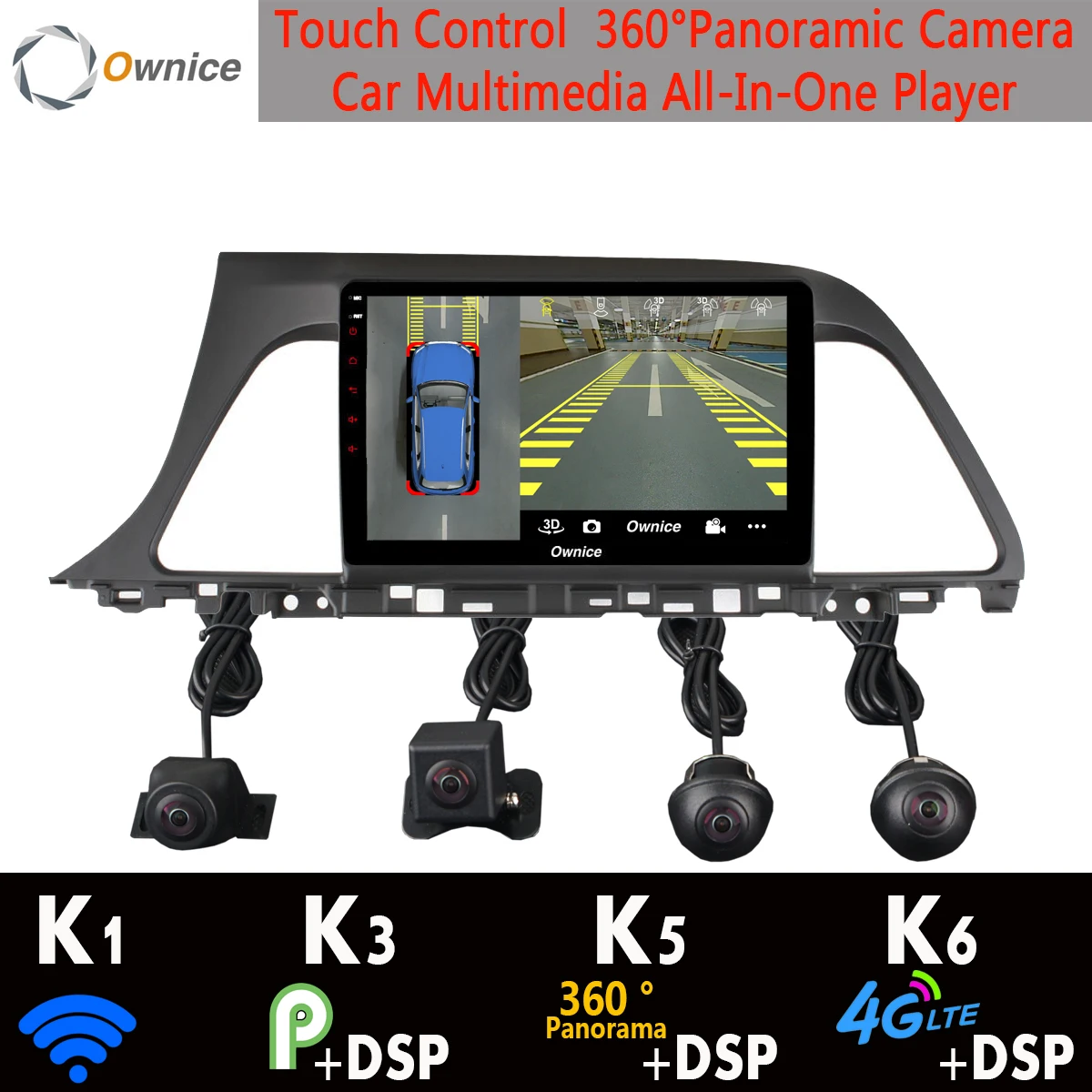360° Panoramic Camera 4G SIM 8Core 4G+64G Android 9.0 Car Multimedia Radio For Hyundai Sonata 9 2015-2017 GPS SPDIF DSP CarPlay |