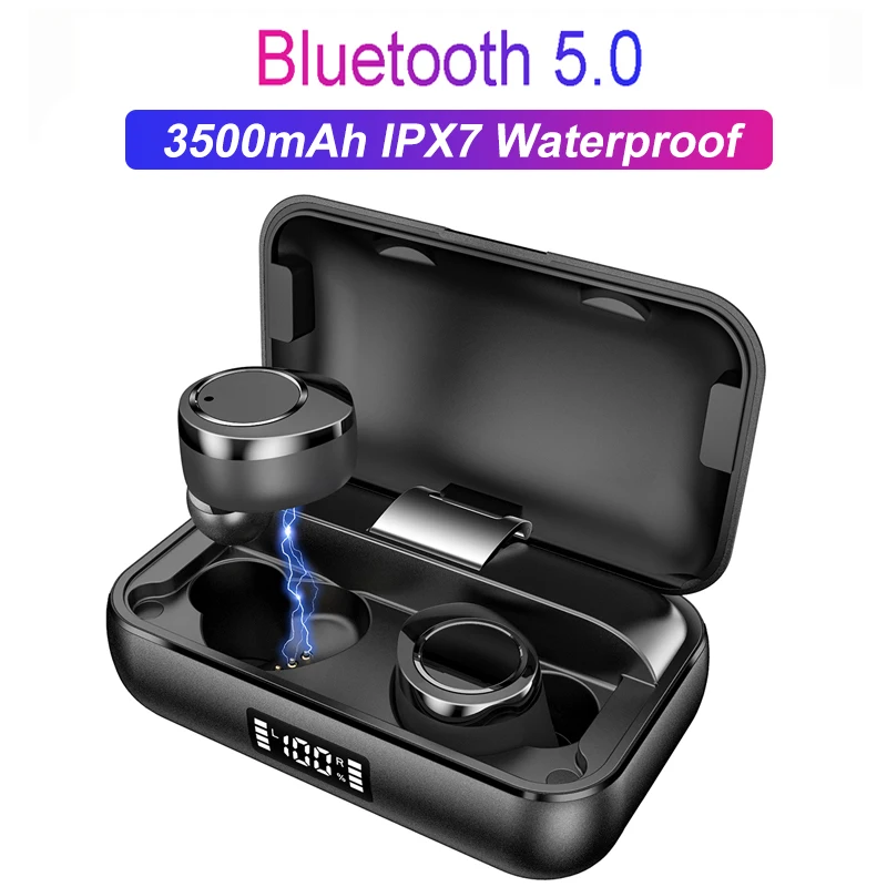 TWS X13 Bluetooth 5 0 наушники Touch IPX7 водонепроницаемые настоящие Беспроводные с