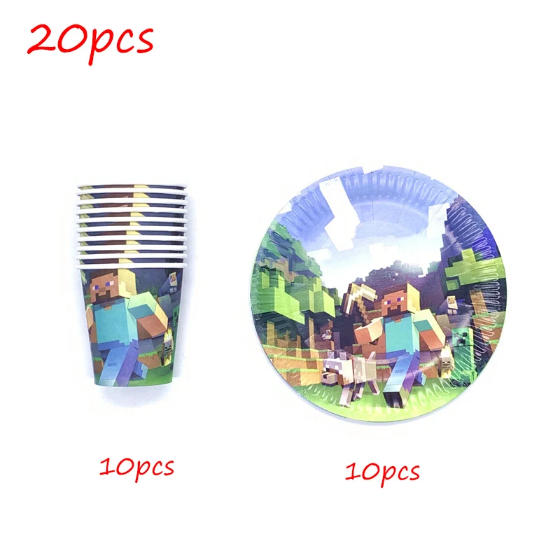 BeiPan 20pcs 41 шт., подарочные скатерти для вечеринок на день рождения, одноразовые кружки, тарелки, салфетки, столовые приборы - Цвет: BeiPan 20pcs