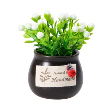 

1PC Ceramic Flower Pot Simulative Portable Cartoon Auspicious Office Flower Plants Fruits Decor Pot Ornament