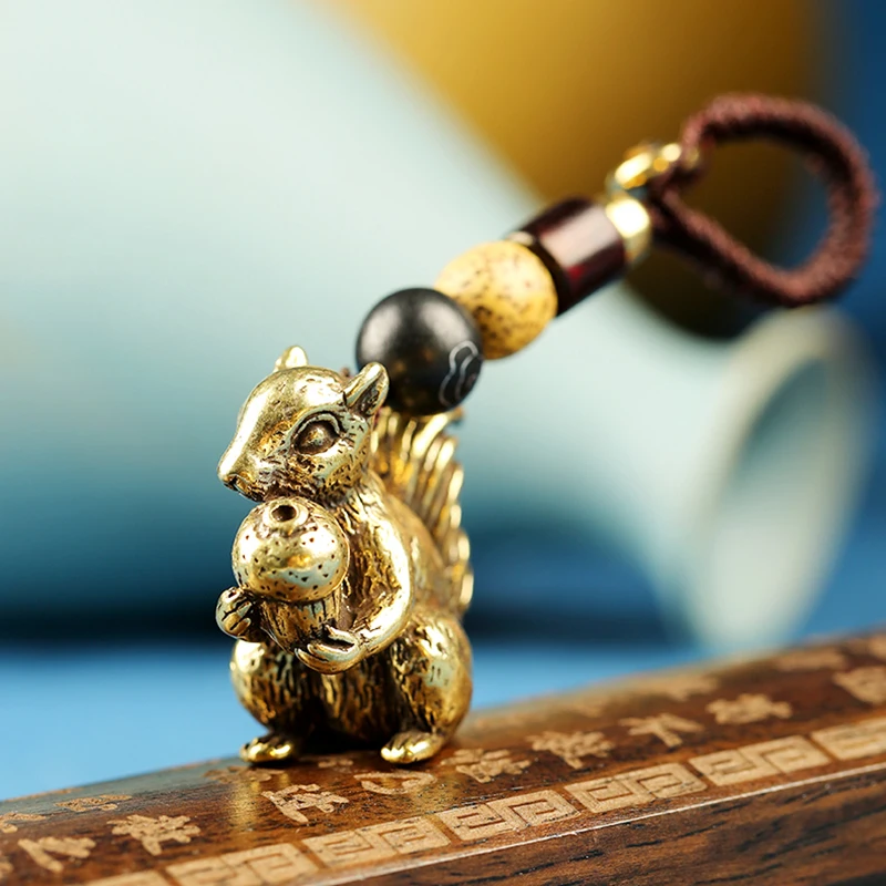 Cute Squirrel Nut Keychain Pendant  (3)