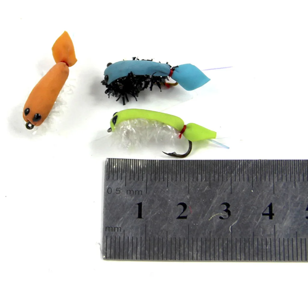 12pcs  Fishing Lures Shrimp Flies Trout Salmon Flies Artificial Insects Made Of High Quality High Carbon Steel And Feathers