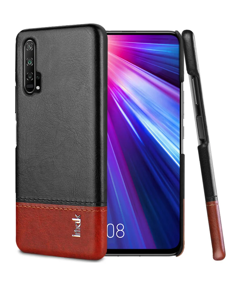 Honor20 чехол для Honor 20 Pro Чехол IMAK лаконичный кожаный чехол для задней панели для Funda huawei Honor 20 чехол Honor 20Pro Защитная крышка для экрана - Цвет: Blackish brown