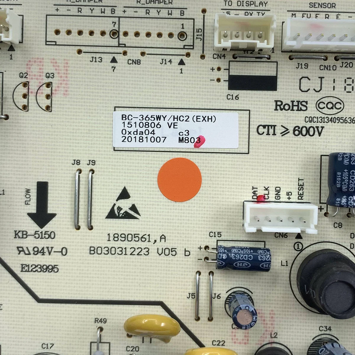 de controle energia pcb principal para hr6aff355sd hr6aff355d 02