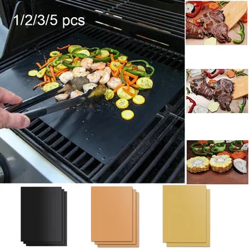 

1Pcs Non-stick BBQ Grill Mat 40*33cm Baking Mat Cooking Grilling Sheet Heat Resistance Easily Cleaned Kitchen For Party #1