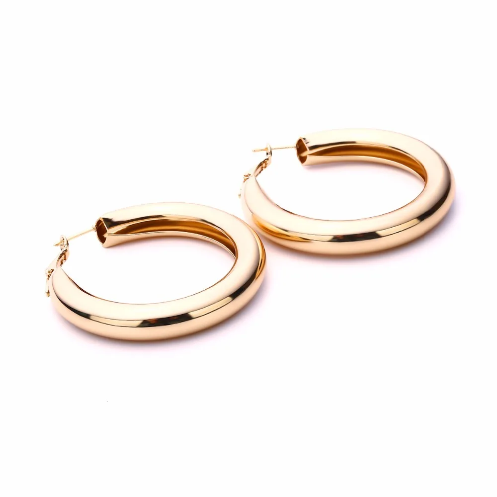 Ingemark преувеличенные простые большие круглые серьги-кольца для женщин и девочек, геометрические Золотые/серебряные серьги, модное ювелирное изделие, подарок