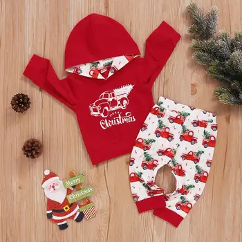 

Infant Clothing Autumn Winter Baby Boys Girls Sports Suit Christmas Clothes For Children Clothes Set Hoodie+Pants 2pcs Outfit