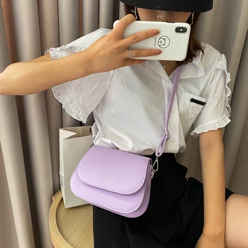 

Simple Women Solid Color Shoulder Handbags PU Leather Flap Crossbody Bags Brief Women's Casual Messenger Bags