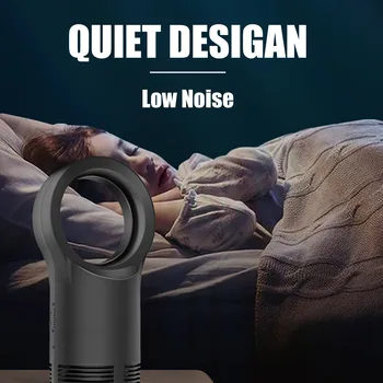 

Mini Portable 2-Level Temperature Adjustable Desktop Bladeless Electric Fan Heater for Home Office Bedroom Living Room EU Plug