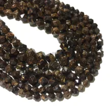 Natural Stone Bronzite Faceted Round Loose Beads 6 8 10 MM Semi-precious Gemstone Healing Energy Jewelry DIY Bracelet Necklace