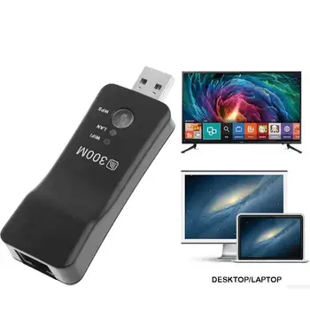 

Smart Wireless USB WiFi Lan Adapter 802.11 B/g/n Standards Cable WiFi LAN Dongle RJ-45 TV with Ethernet H7P6