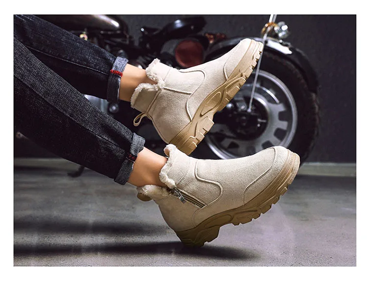 Men's Boots Winter High Top Top Selling Plush Luxury Warmth Cotton Shoes Ankle Boots Thick-sole Non-slip Men's Shoes