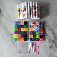 Perlen recarga hama contas quebra cabeça 3d artesanal magia 5mm diy spray de água contas conjunto bola jogos crianças brinquedos para meninas livros 1:1