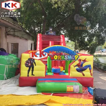 

Super Slide inflatable cartoon slide for sale, indoor inflatable slide with trampoline