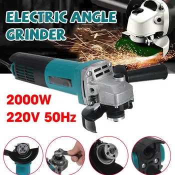 

100mm 2000W Electric Angle Grinder Anti-Slip Polishing Polisher Grinding Metal Stone Wood Cutting Woodworking Grinder Power Tool