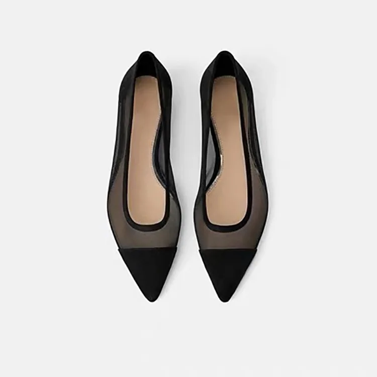 

Large Size WOMEN'S Shoes Za Flat Gauze Pointed-Toe-Versatile Fashion Shoes Women's Spring And Summer New Style Large Size