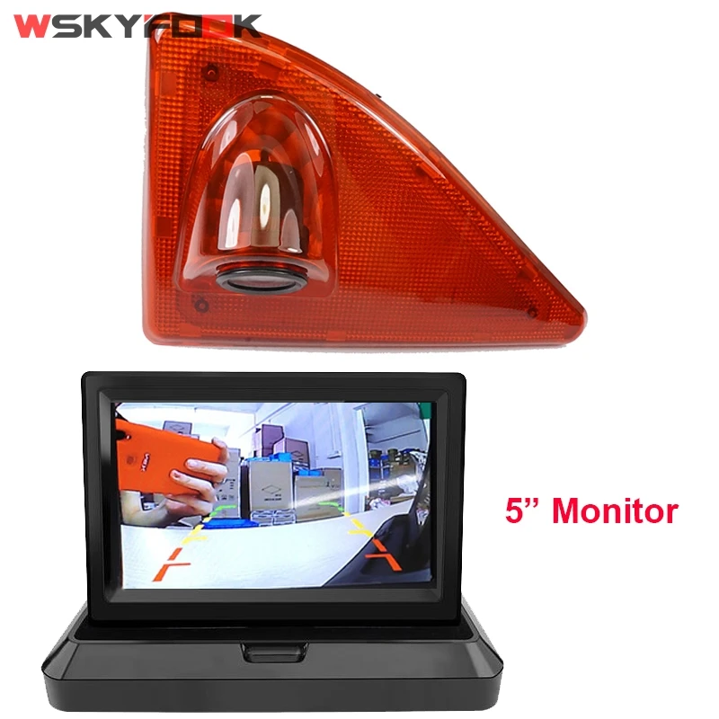 monitor and camera Автомобильный тормозной светильник заднего вида Камера для Renault_Master/Nissan-NV400/Opel_Movano 2010- с 5 дюймов ЖК-дисплей складной набор для измерения уровня - Название цвета: monitor and camera