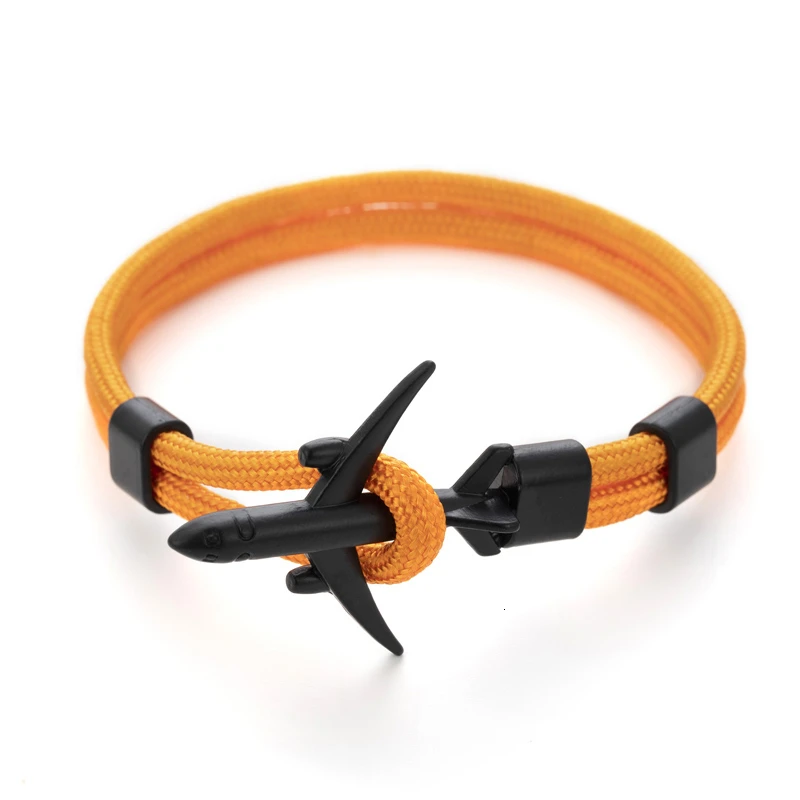 6 Summer Hot Boeing Airplane Anchor Bracelet Men Nylon Rope Chain Charm Bracelets For Women Survival Aviation Style Sport Bracelet - Окраска металла: 6