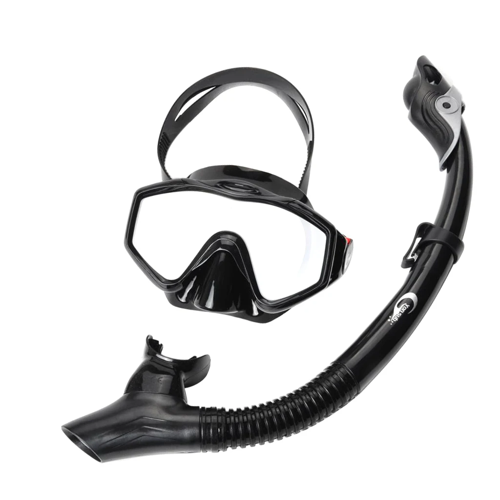 Dry Snorkel Mask Set Professional Divers Gear Goggles Breath Tube Spearfishing Diving Swimming Snorkeling Gear Kit
