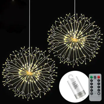 

Handing DIY 6V Waterproof LED Firework String Foldable Explosion Colorful Fairy light With Remote Control for Wedding Christmas