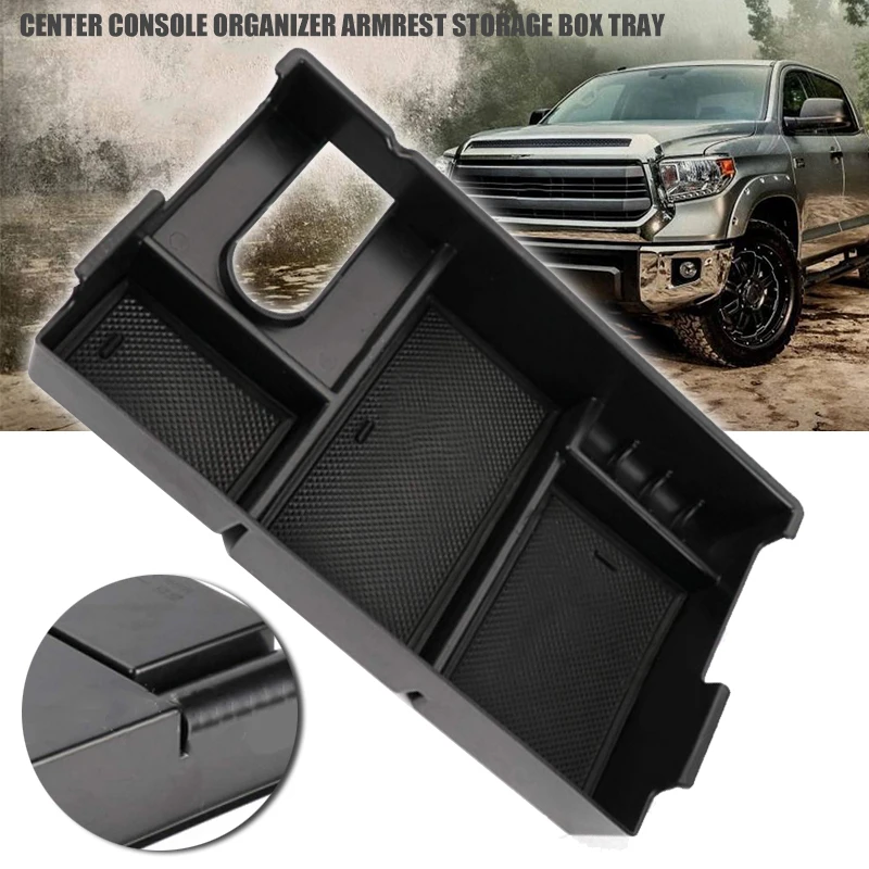 

For Toyota Tundra 2014-2019 1pc Car Center Console Armrest Tray Storage Box Store Phone Charger Wallet