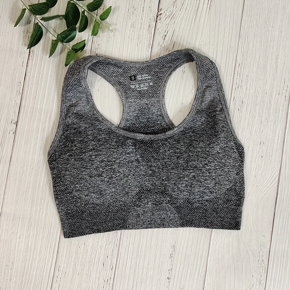 Ombre Seamless Yoga Set Crop Top Bra and Leggings Women Sportswear Gym Set Clothes Workout Fitness Suit Sports Set  Activewear