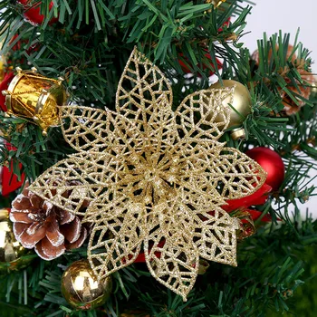

10pcs set Christmas Flowers Tree Decorations Xmas PE Festical Ornament