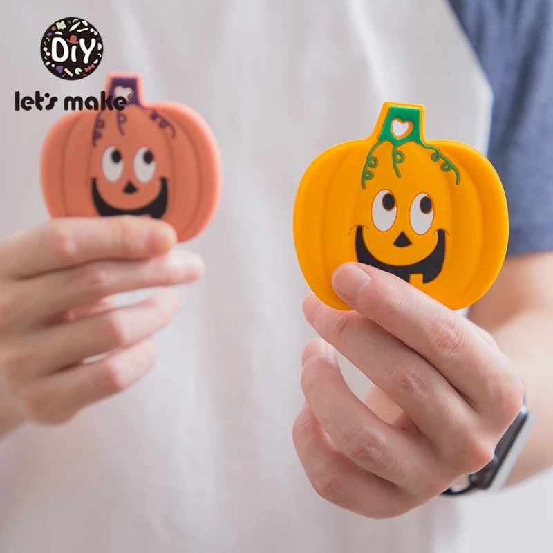 Let's Make 1pc Silicone Baby Halloween Pumpkin Skull Silicone Teether