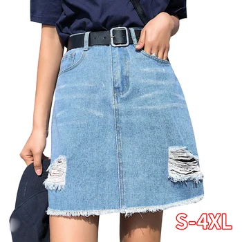 

Plus Size Denim Skirt Women Skirts Womens Summer Sexy Mini High Waist Black Jean Skirt Female Jupe Aline Skirt Fashion Plus Size