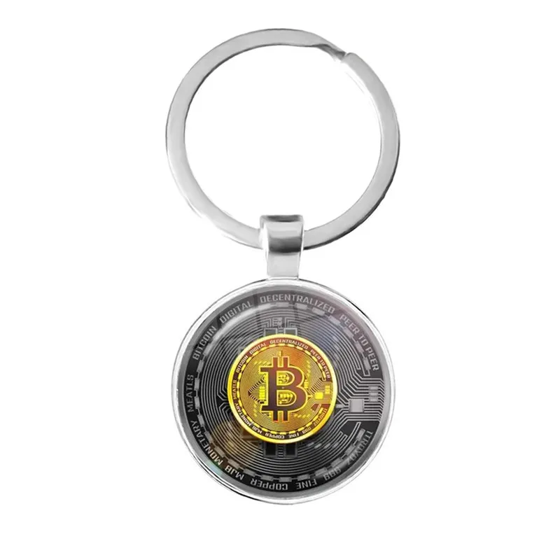Модные электронные деньги Биткойн металлическая подвеска брелок для ключей