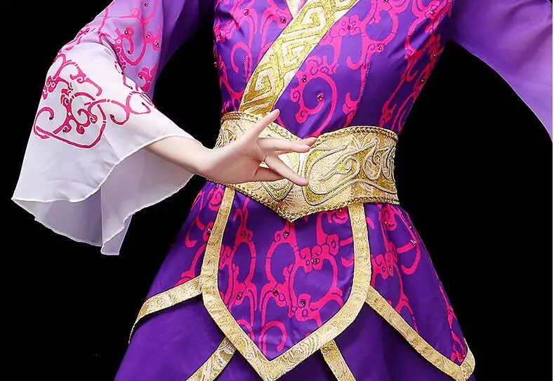 Hanfu женское элегантное и постепенное изменение цвета классическое Танцевальное представление древнее китайское винтажное платье феи Тан